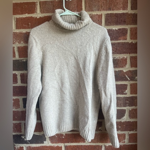 Zara Cream Wool High Neck Sweater Size Large - Picture 2 of 9